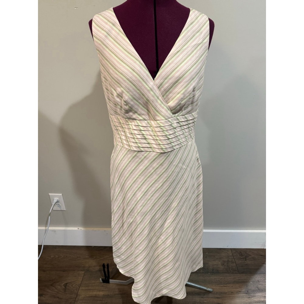 Ann Taylor LOFT Pastel Strip Spring Dress 8